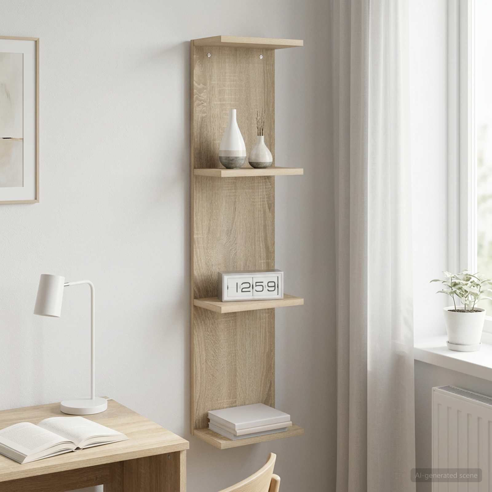Vägg hylla Sonoma-ek 25 x 15 x 100 cm Konstruerat trä