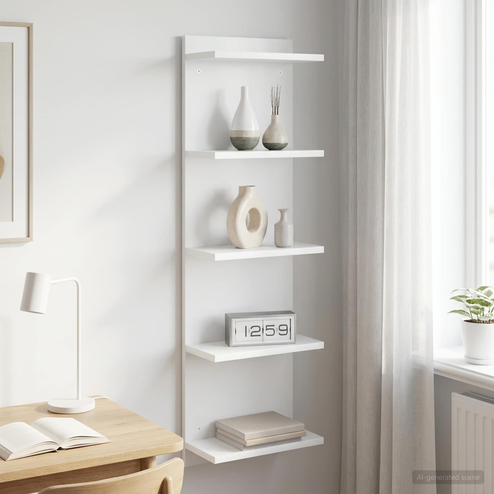 Vägg hylla Vit 30 x 15 x 100 cm Konstruerat trä