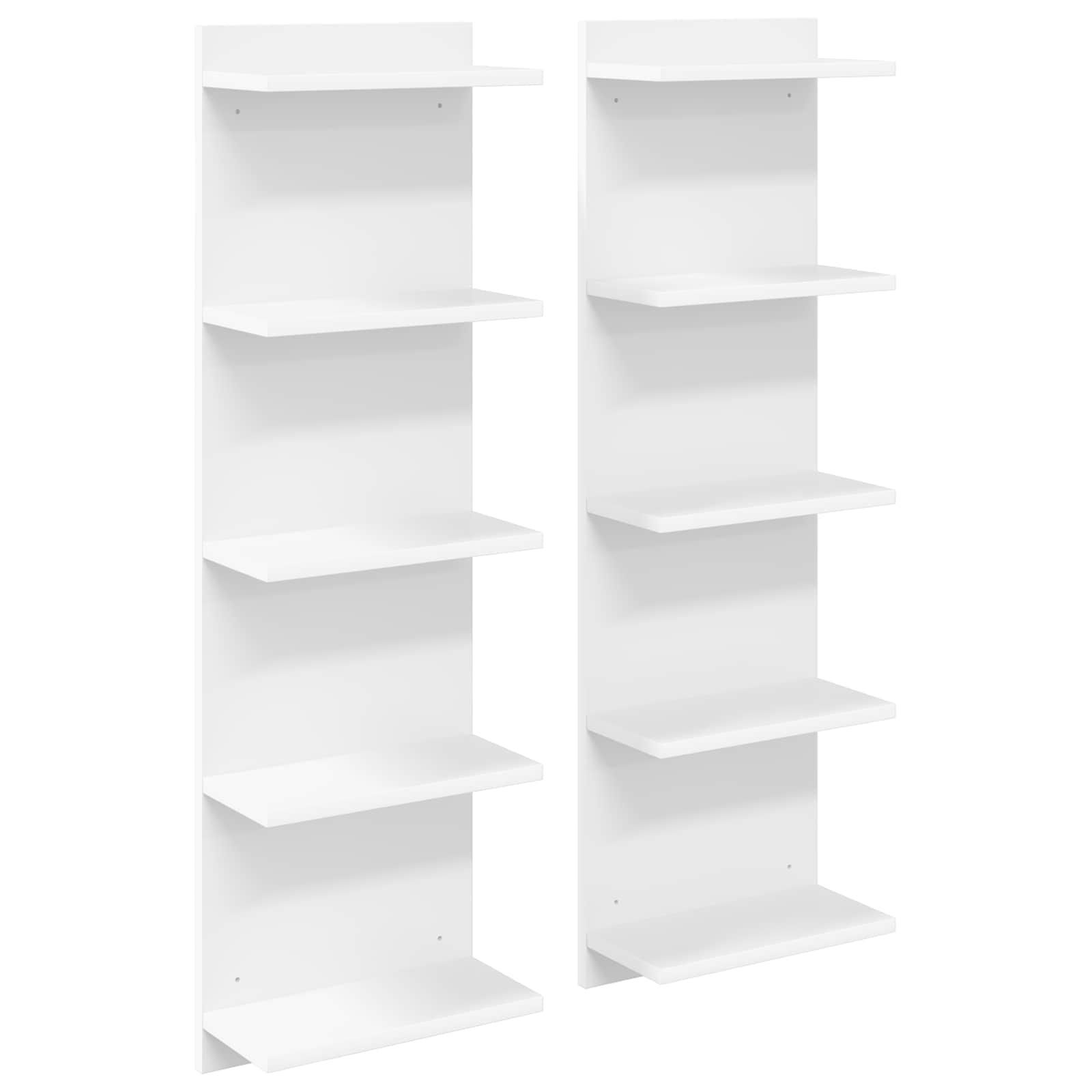 Vägg hylla 2 st Vit 30 x 15 x 100 cm Konstruerat trä