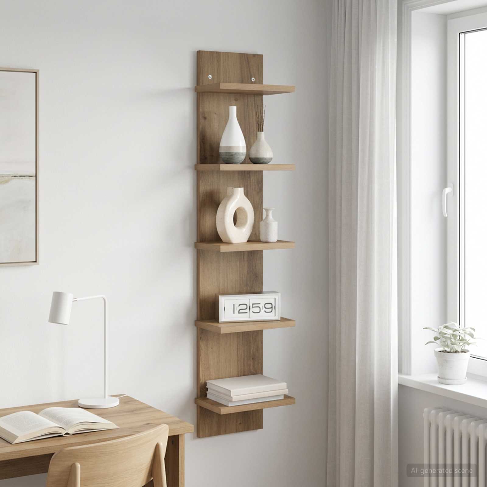 Vägg hylla Artisan-ek 22 x 15 x 100 cm Konstruerat trä