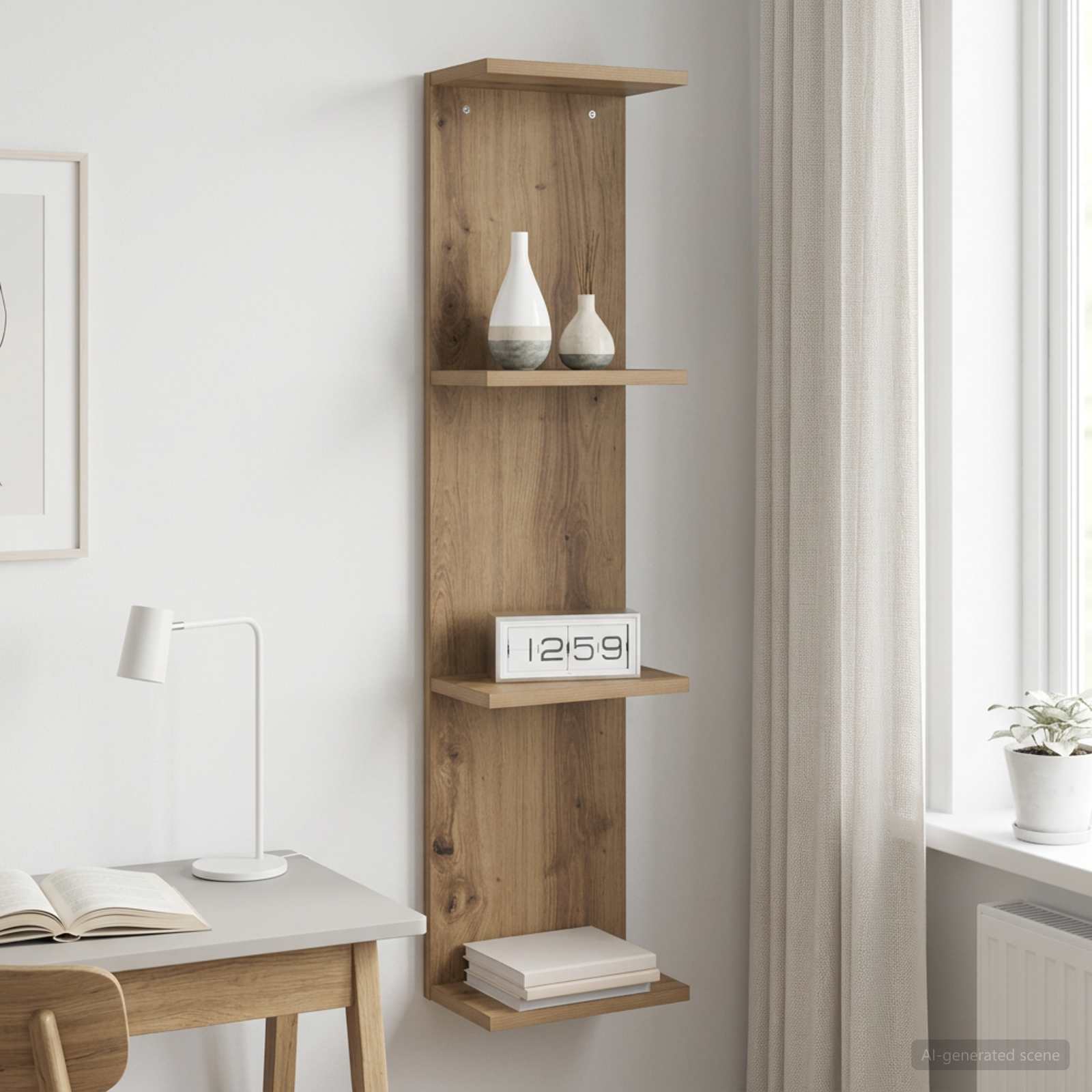 Vägg hylla Artisan-ek 22 x 15 x 100 cm Konstruerat trä