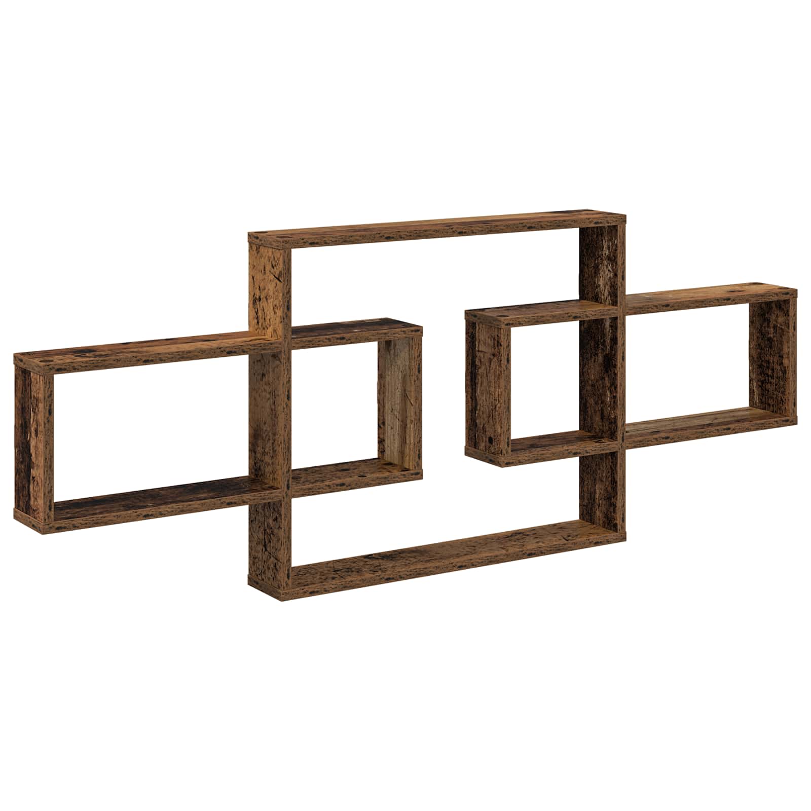 Vägg hylla Gammalt trä 130 x 10 x 50 cm Konstruerat trä