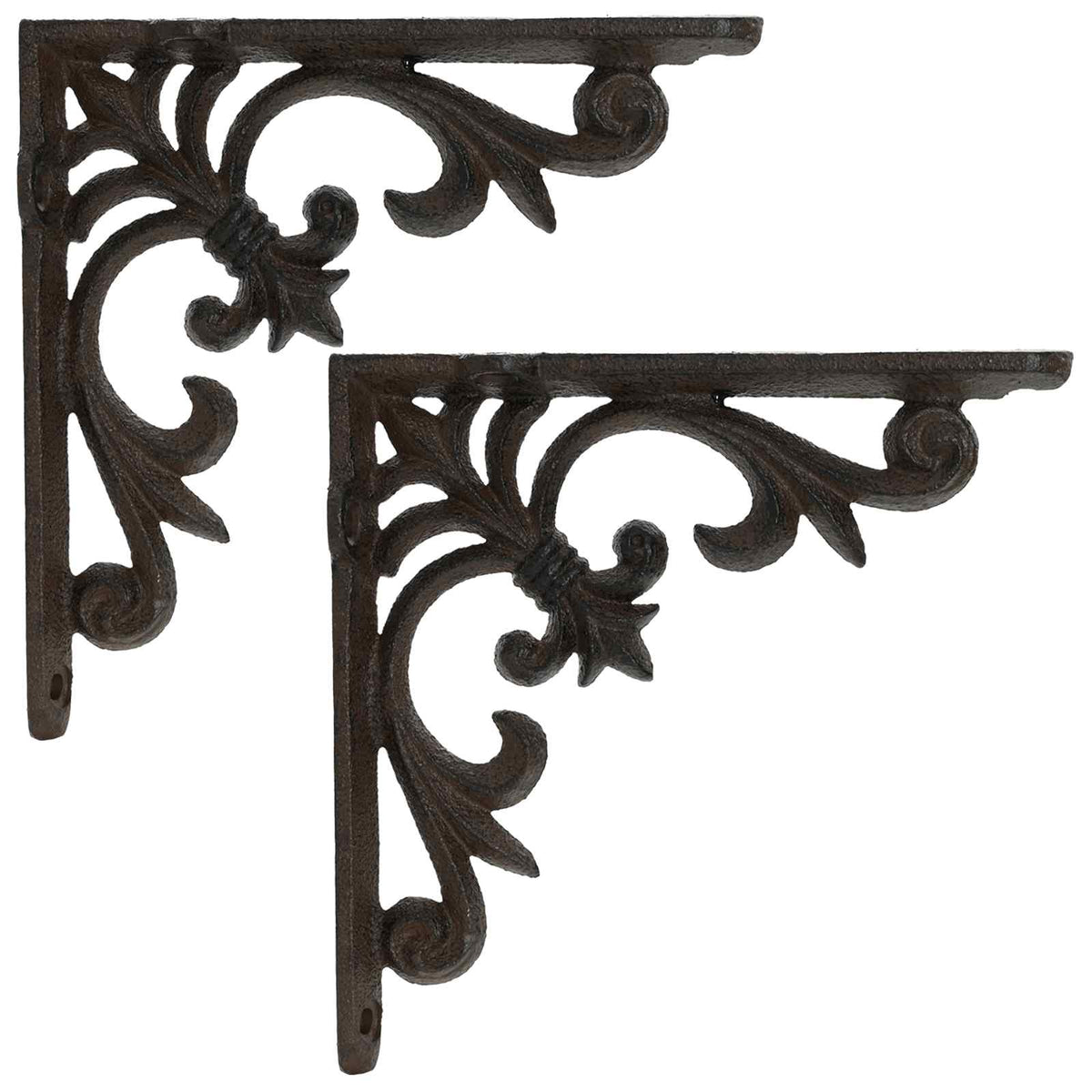 Hyllkonsoler 2 st Antikbrun 21.5 x 21.5 x 3.5 cm Stål