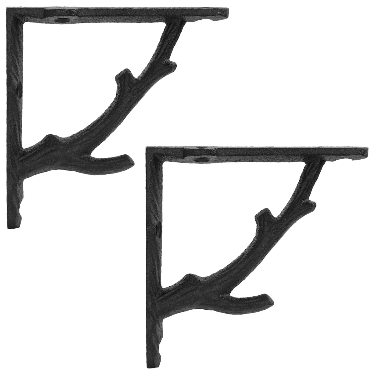 Hyllkonsoler 2 st Svart 10 x 10 x 3 cm Stål