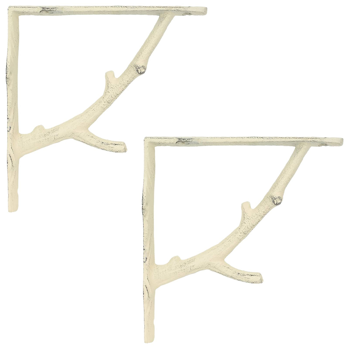 Hyllkonsoler 2 st Antik vit 21.5 x 21.5 x 3.5 cm Stål
