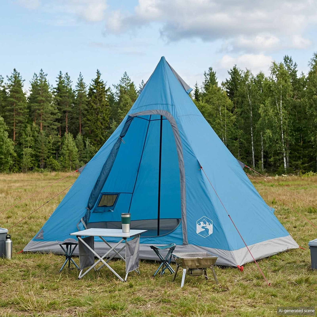 Tipi Tent Water-Resistant 3-personers Blå