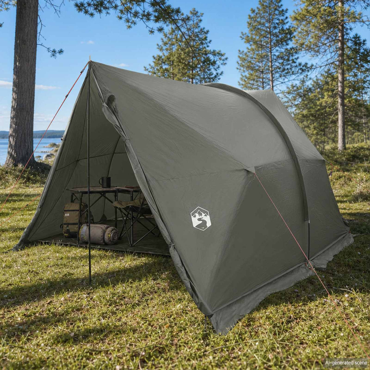 Vattentält Armégrön 185T Polyester med PU-beläggning