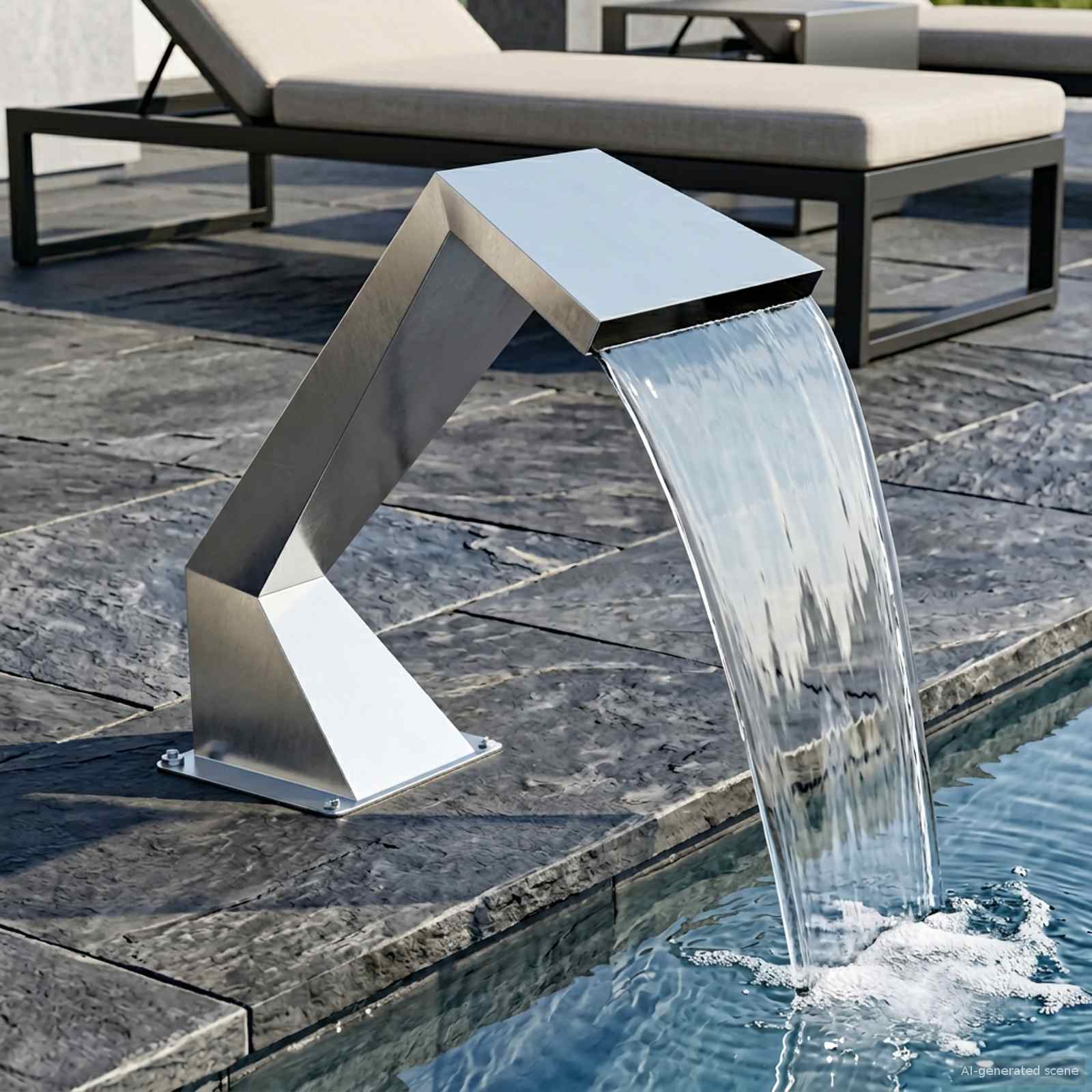 Pool Vattenfall Rostfritt stål 63,5 x 29 x 51 cm Silver