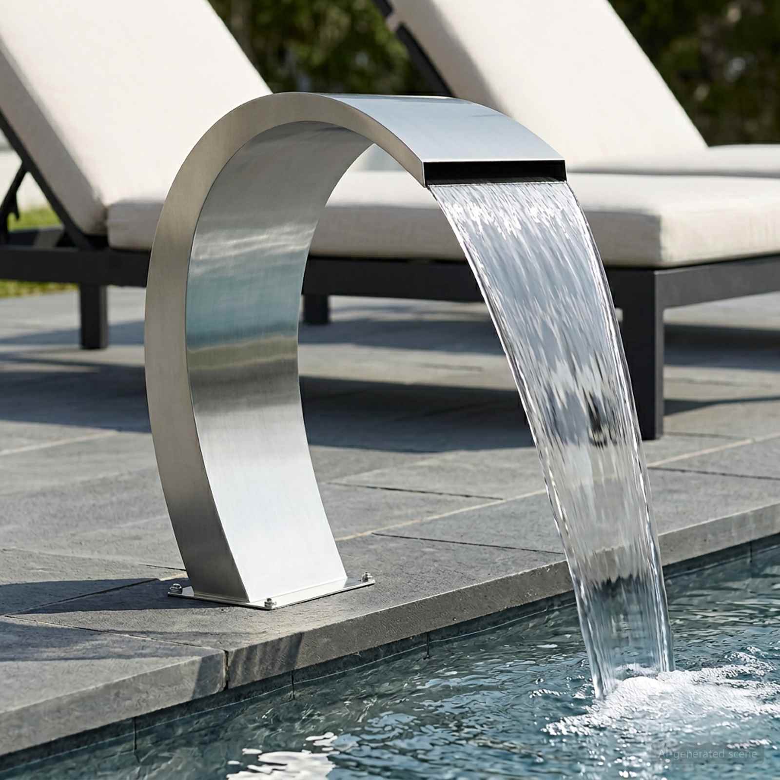 Pool Fontän Rostfritt stål 60 x 30 x 70 cm Silver
