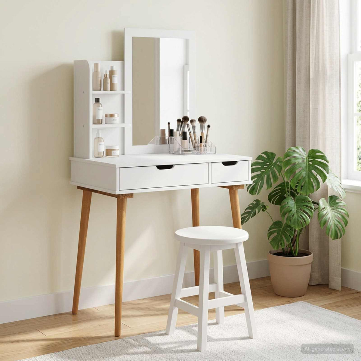 Skrivbordsset FAUSKE 3 st Vit 76 x 50 x 143 cm