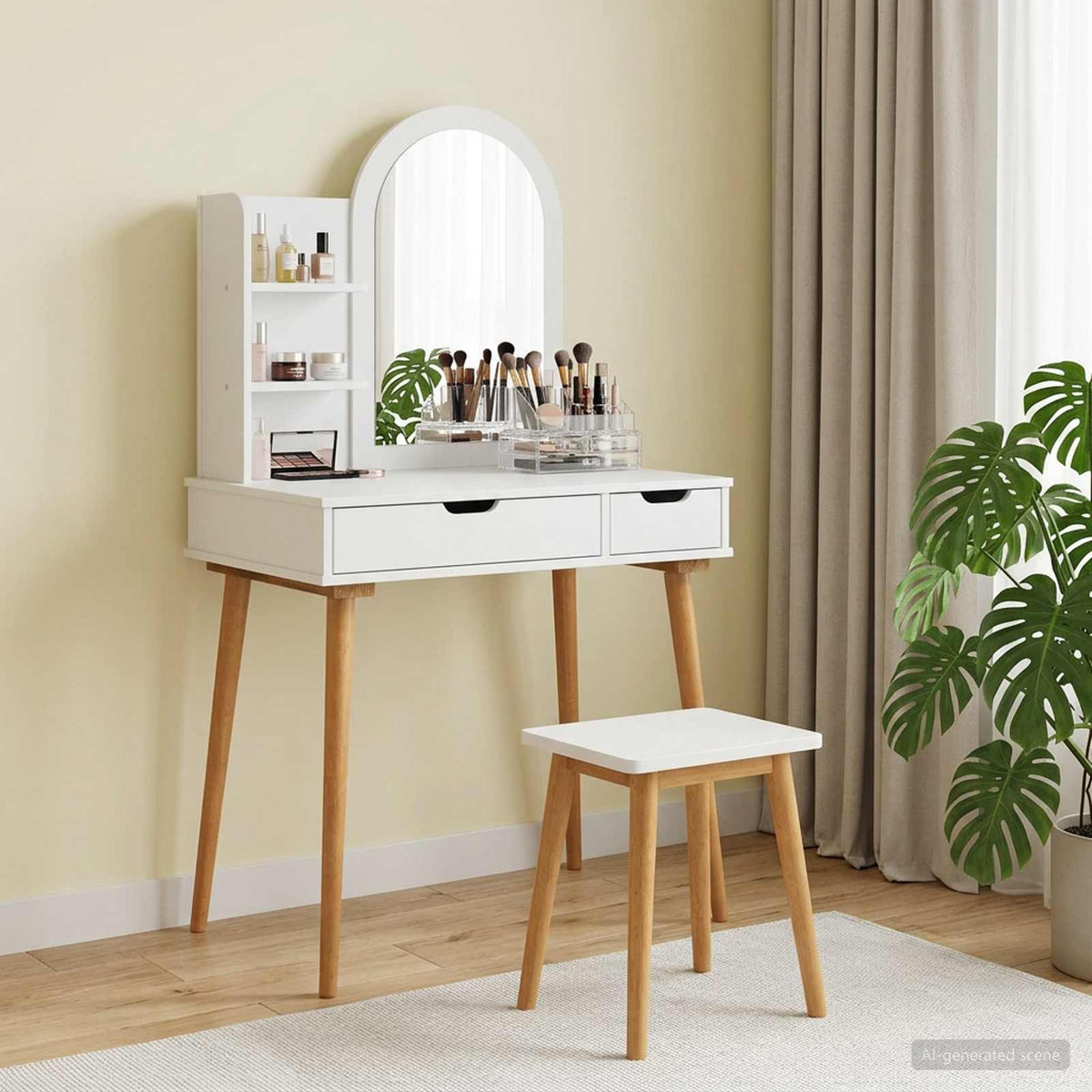 Skrivbordsset FAUSKE 3 st Vit 76 x 50 x 143 cm