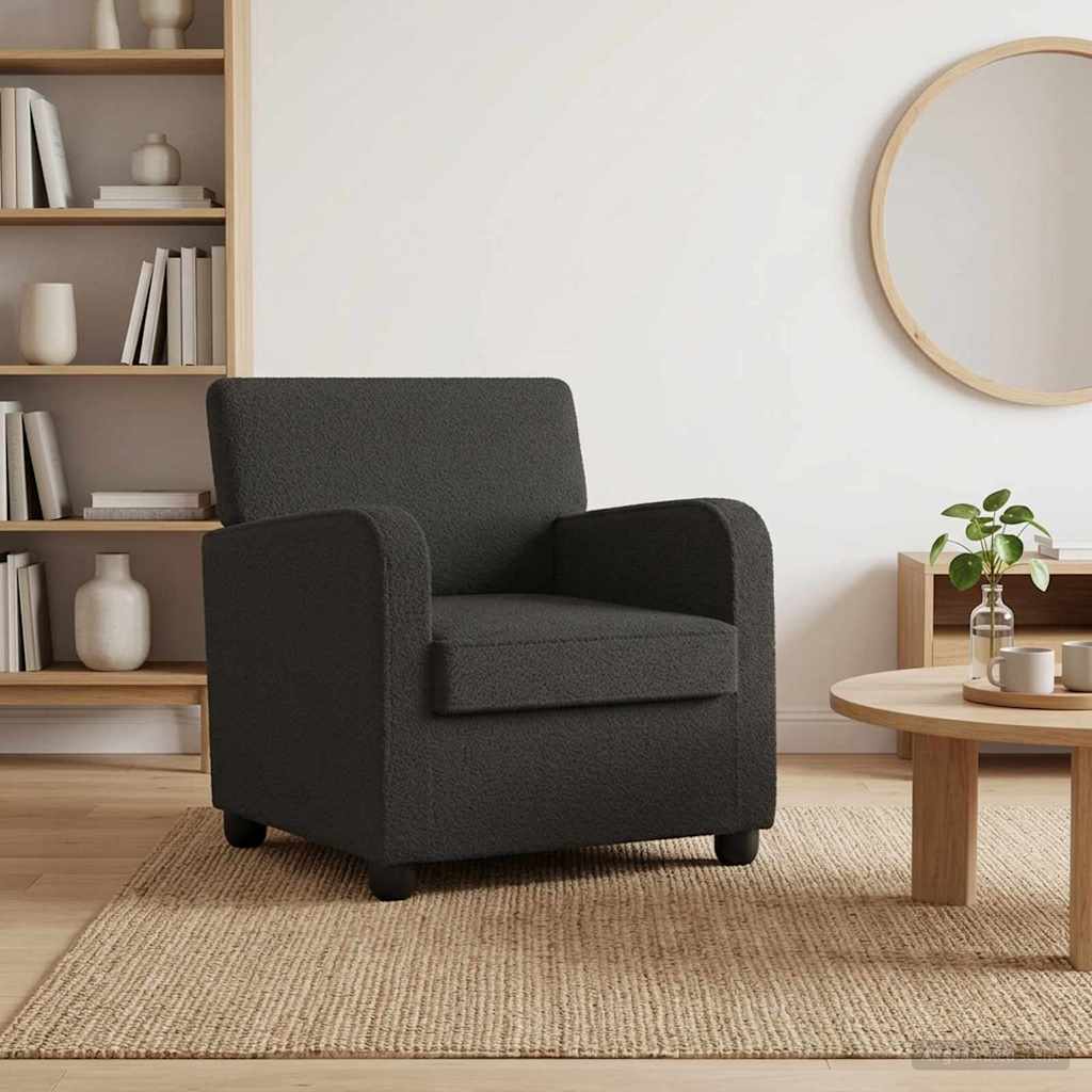 Fåtölj Svart Konstgjord lammulls-fleece