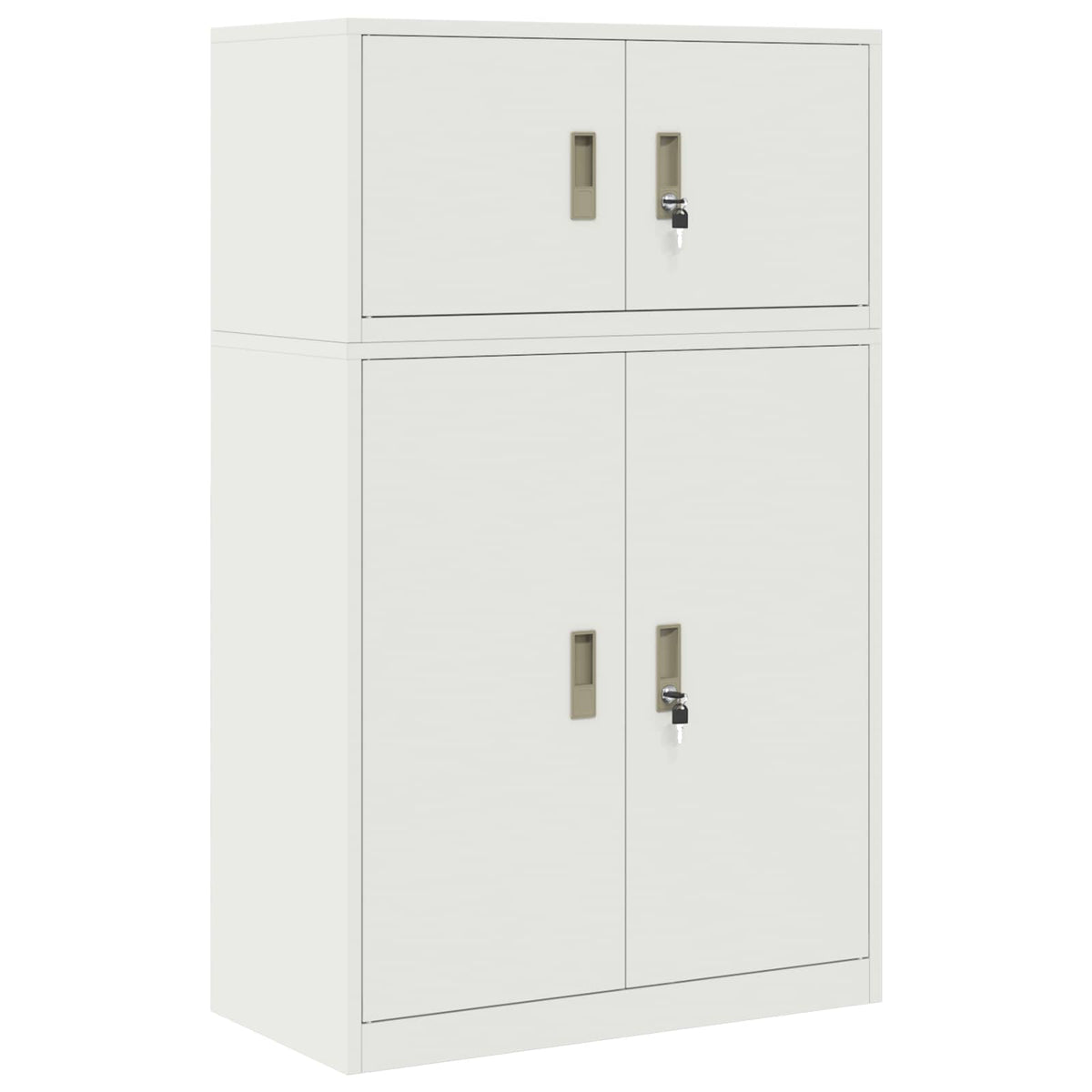 Förvaringsskåp 2 st Vit 80 x 40 x 130 cm Stål Låsbar