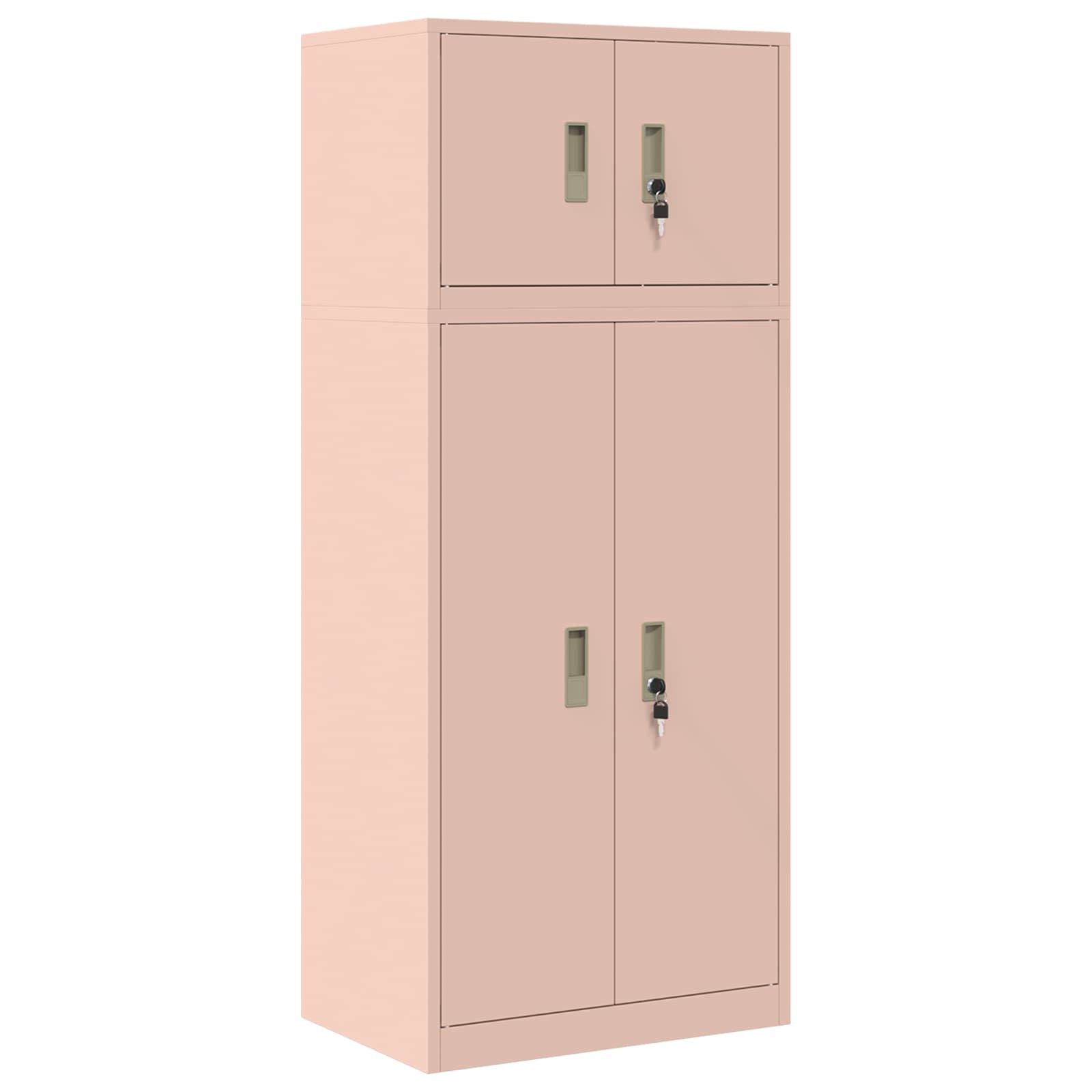 Förvaringsskåp 2 st Rosa 60 x 40 x 145 cm Stål Låsbar