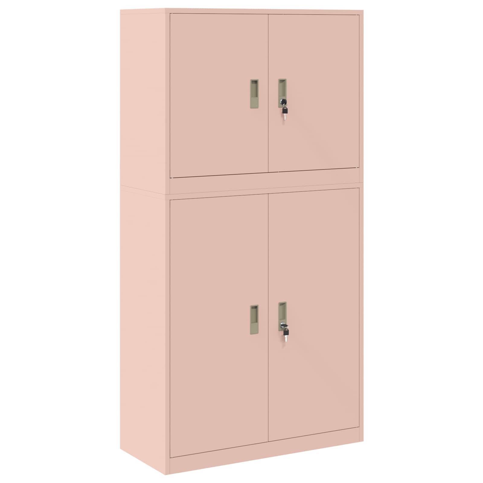 Förvaringsskåp 2 st Rosa 90 x 40 x 175 cm Stål Låsbar