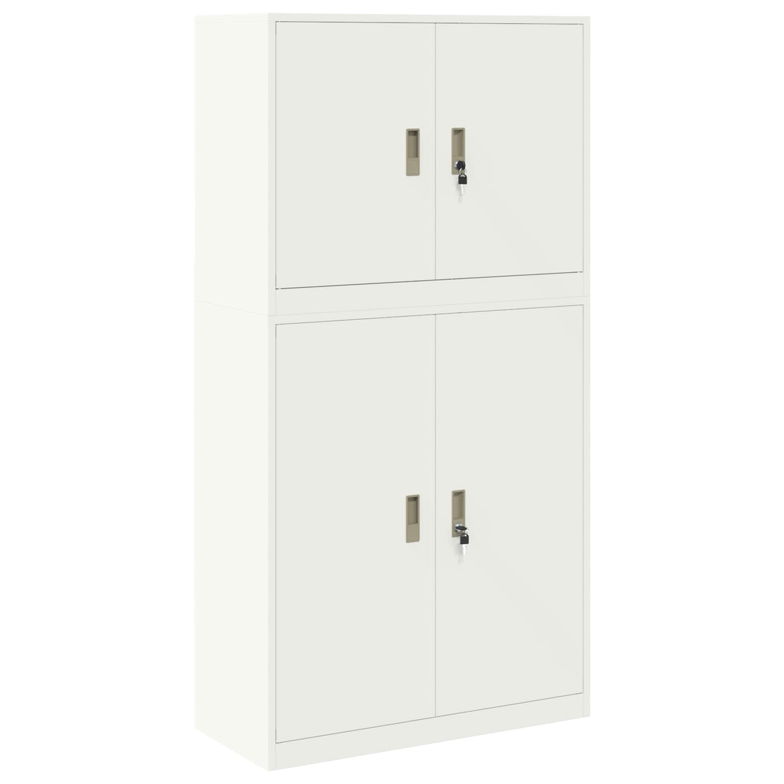 Förvaringsskåp 2 st Vit 90 x 40 x 175 cm Stål Låsbar