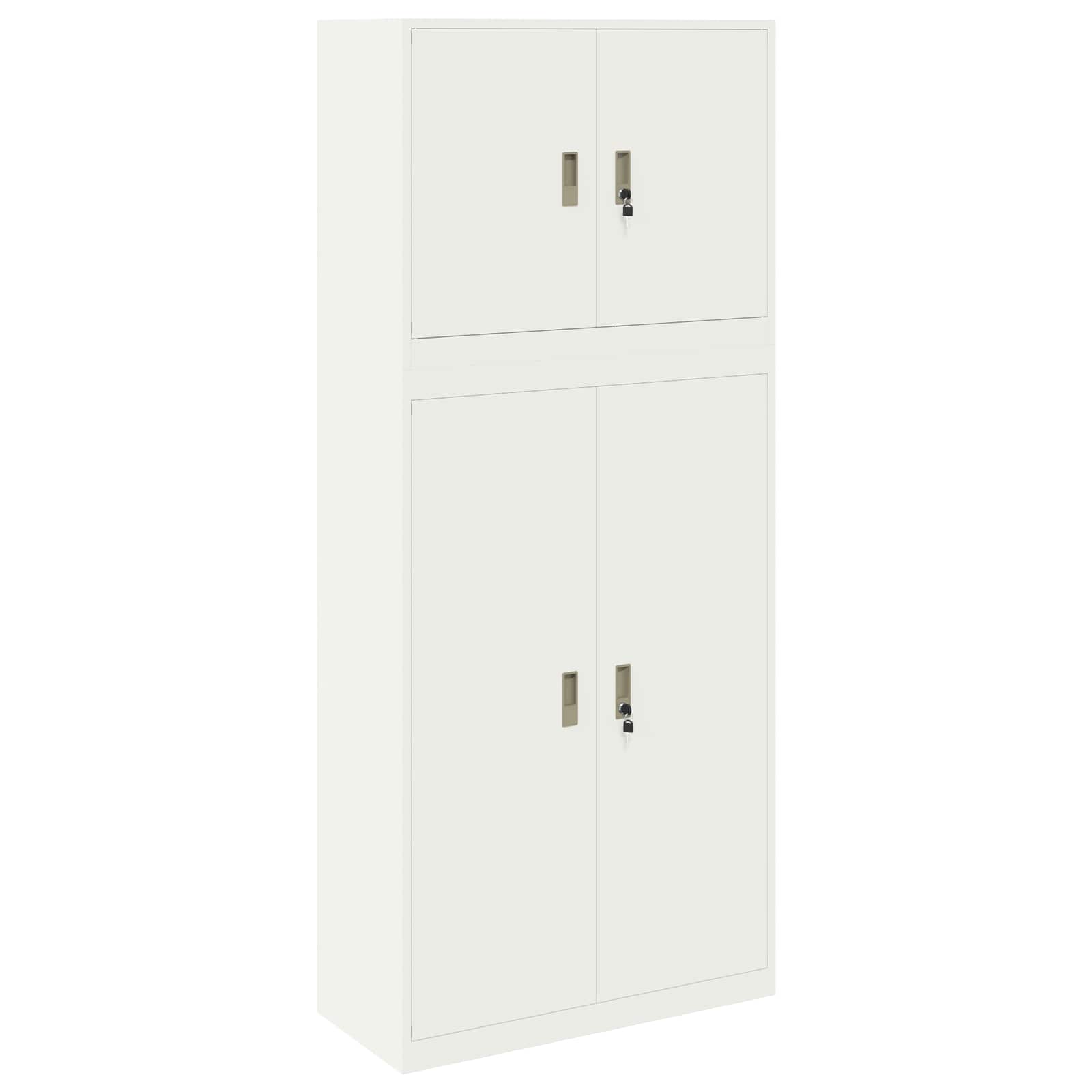Förvaringsskåp 2 st Vit 90 x 40 x 210 cm Stål Låsbar