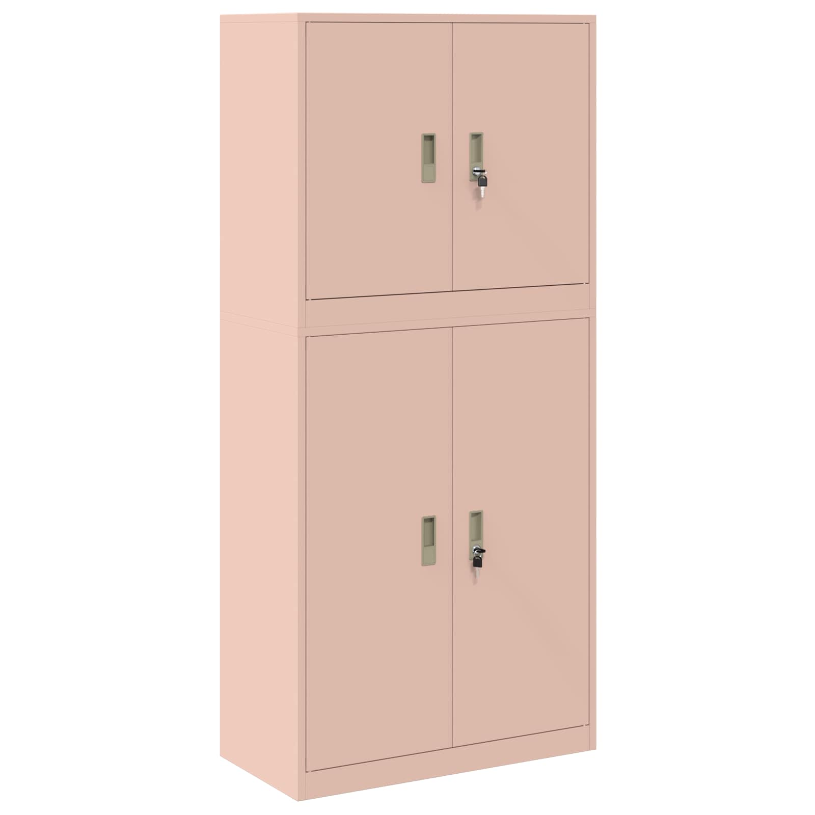 Förvaringsskåp 2 st Rosa 80 x 40 x 175 cm Stål Låsbar