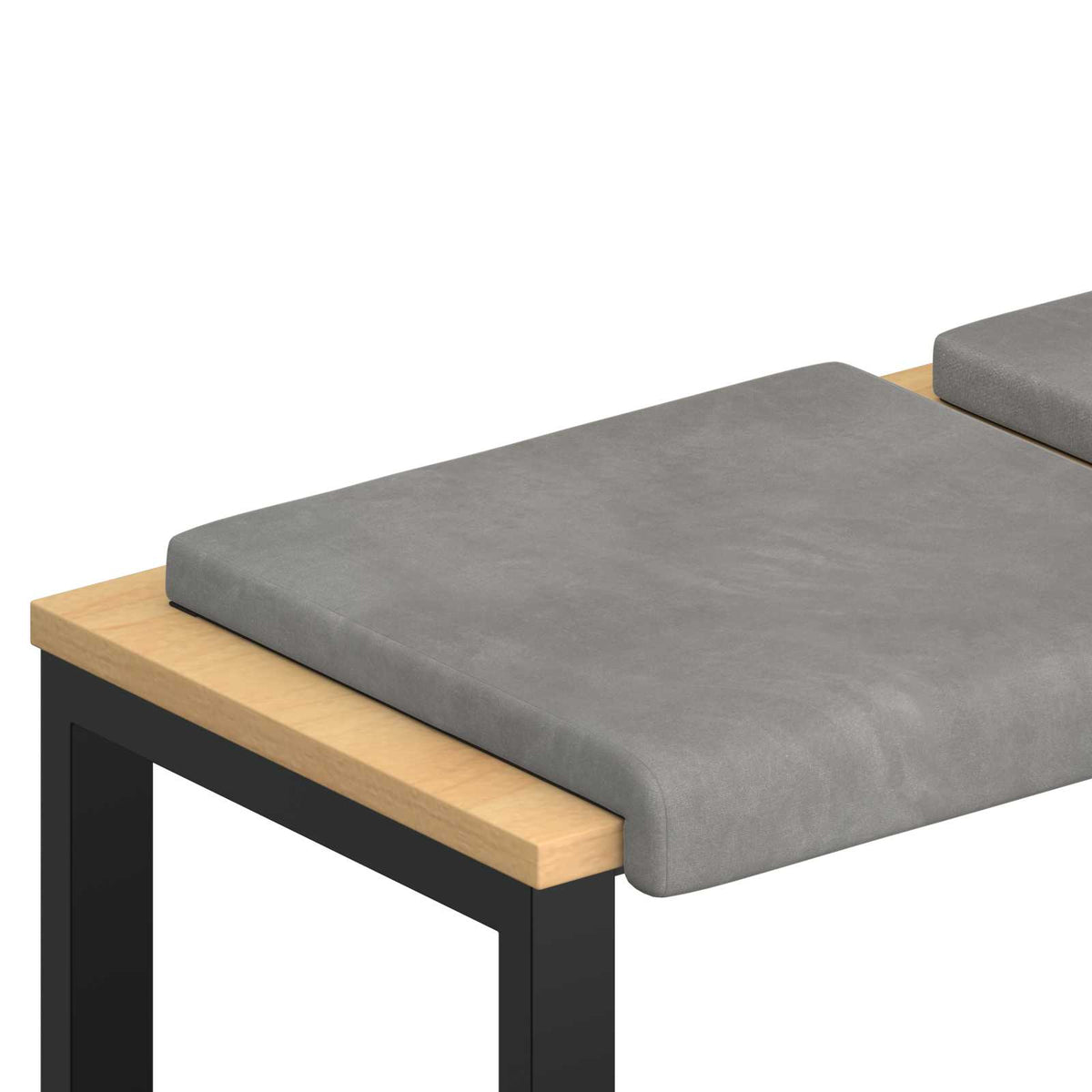 Bänk kudde 4 st Sammet Ljusgrå Djup 35 cm