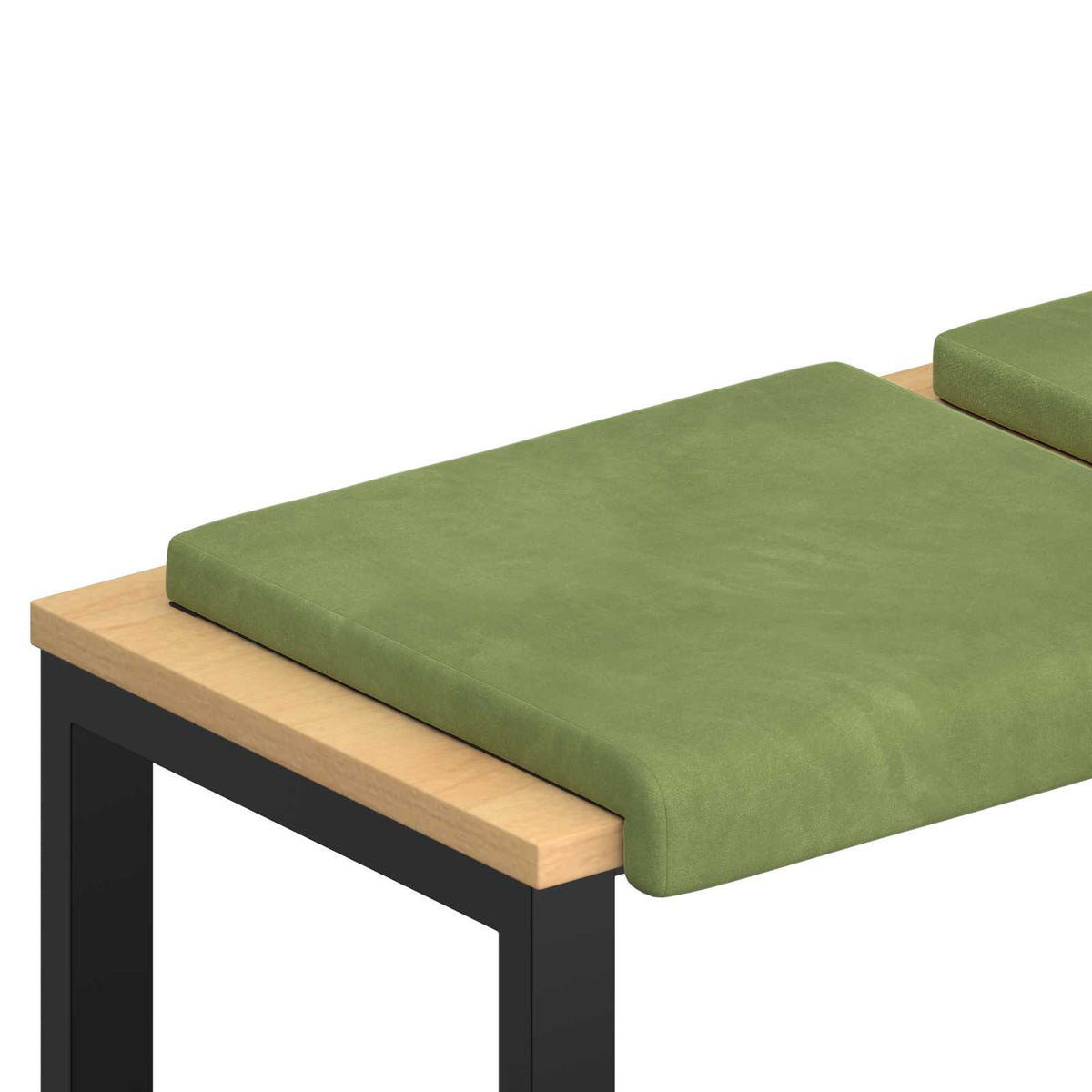 Bänk kudde 4 st Sammet Ljusgrön Djup 35 cm