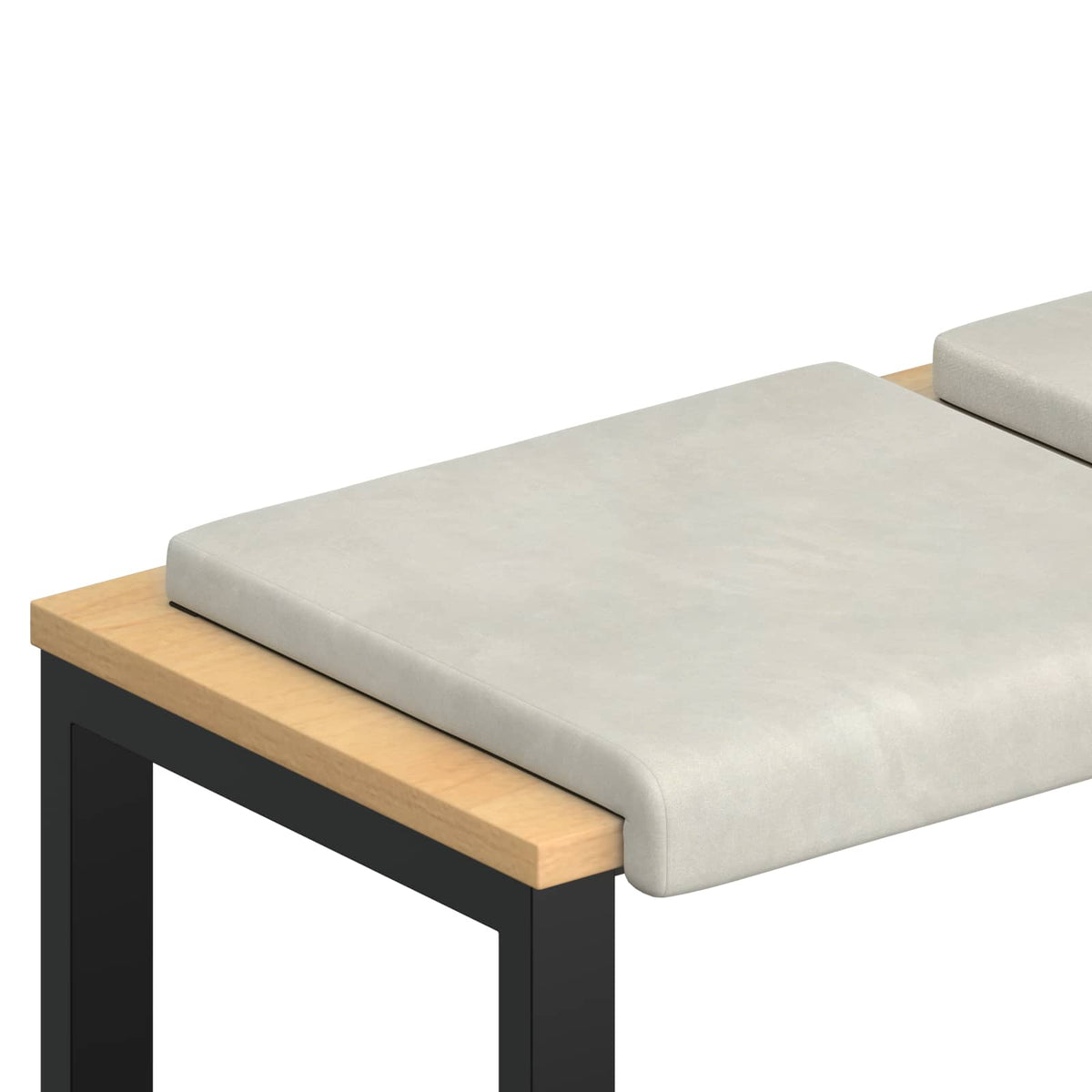 Bänk kudde 4 st Sammet Gräddvit Djup 35 cm