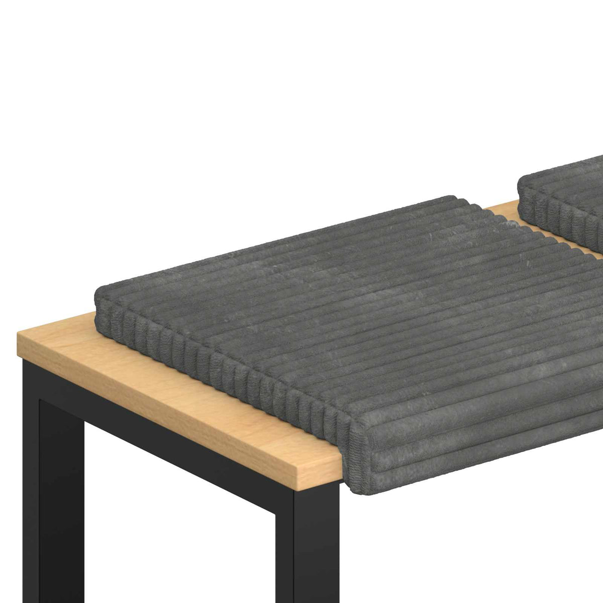 Bänk kudde 4 st Plush kordfløyel Ljusgrå Djup 35 cm