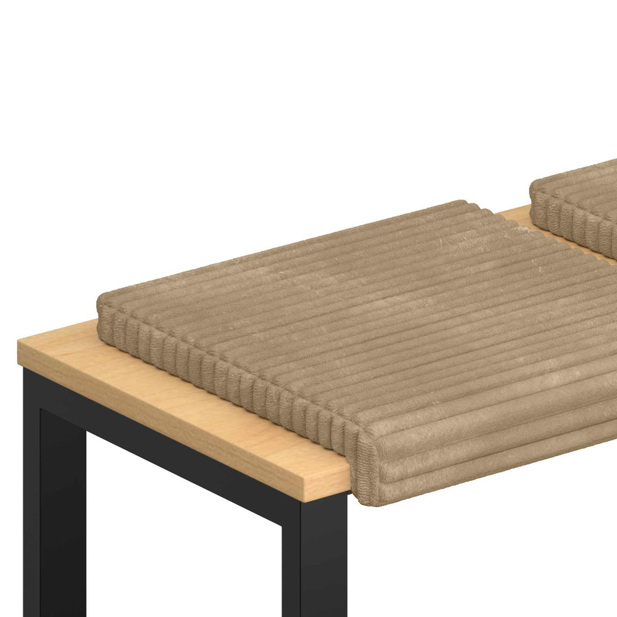 Bänk kudde 4 st Plush kordfløyel Taupe Djup 35 cm