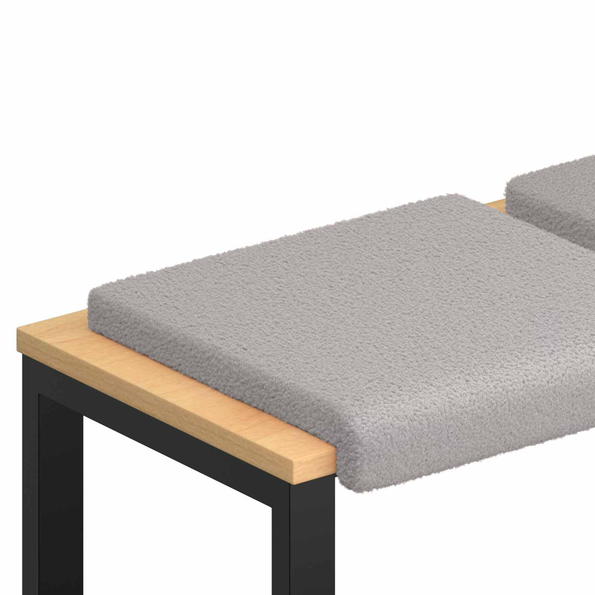 Bänk kudde 4 st Sherpa tyg Ljusgrå Djup 35 cm