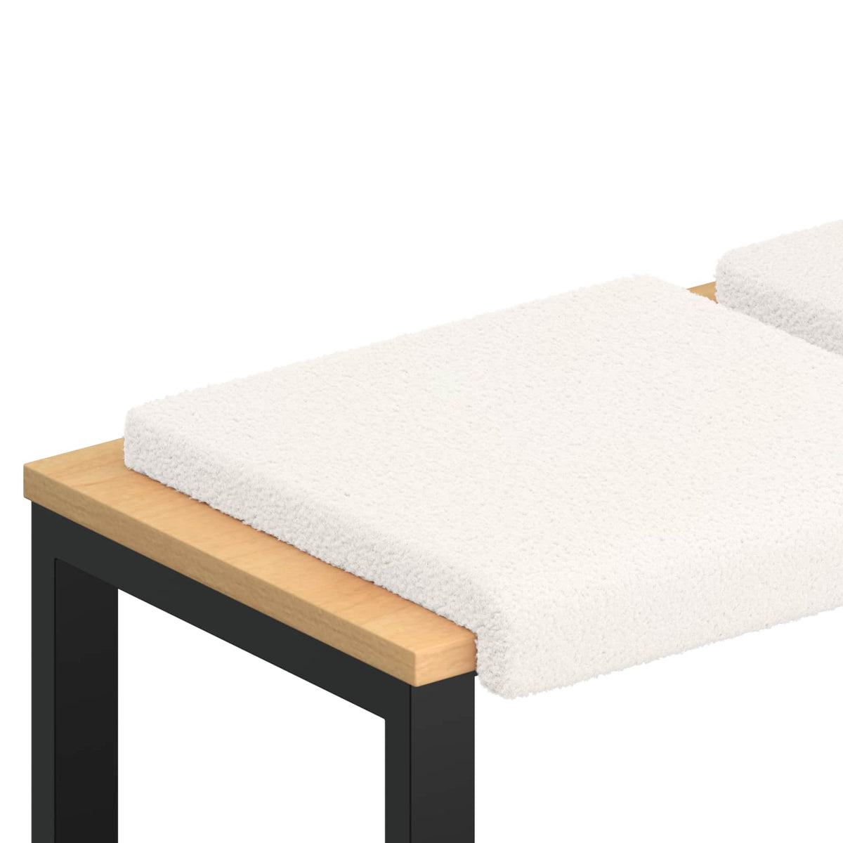 Bänk kudde 4 st Sherpa tyg Gräddvit Djup 35 cm