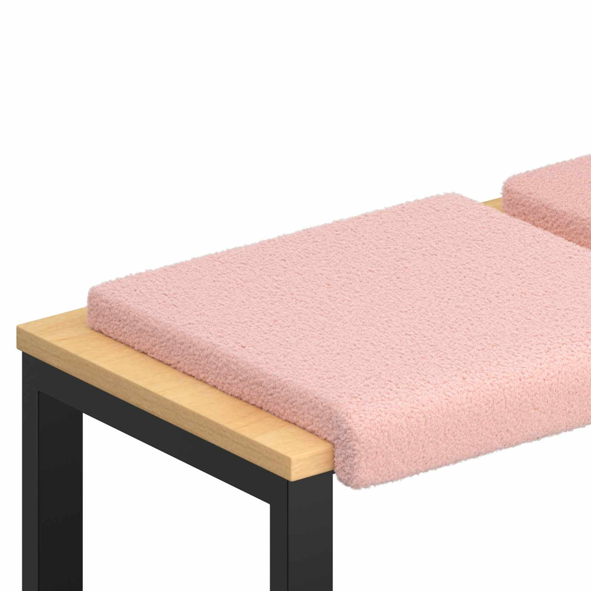 Bänk kudde 4 st Sherpa tyg Rosa Djup 35 cm