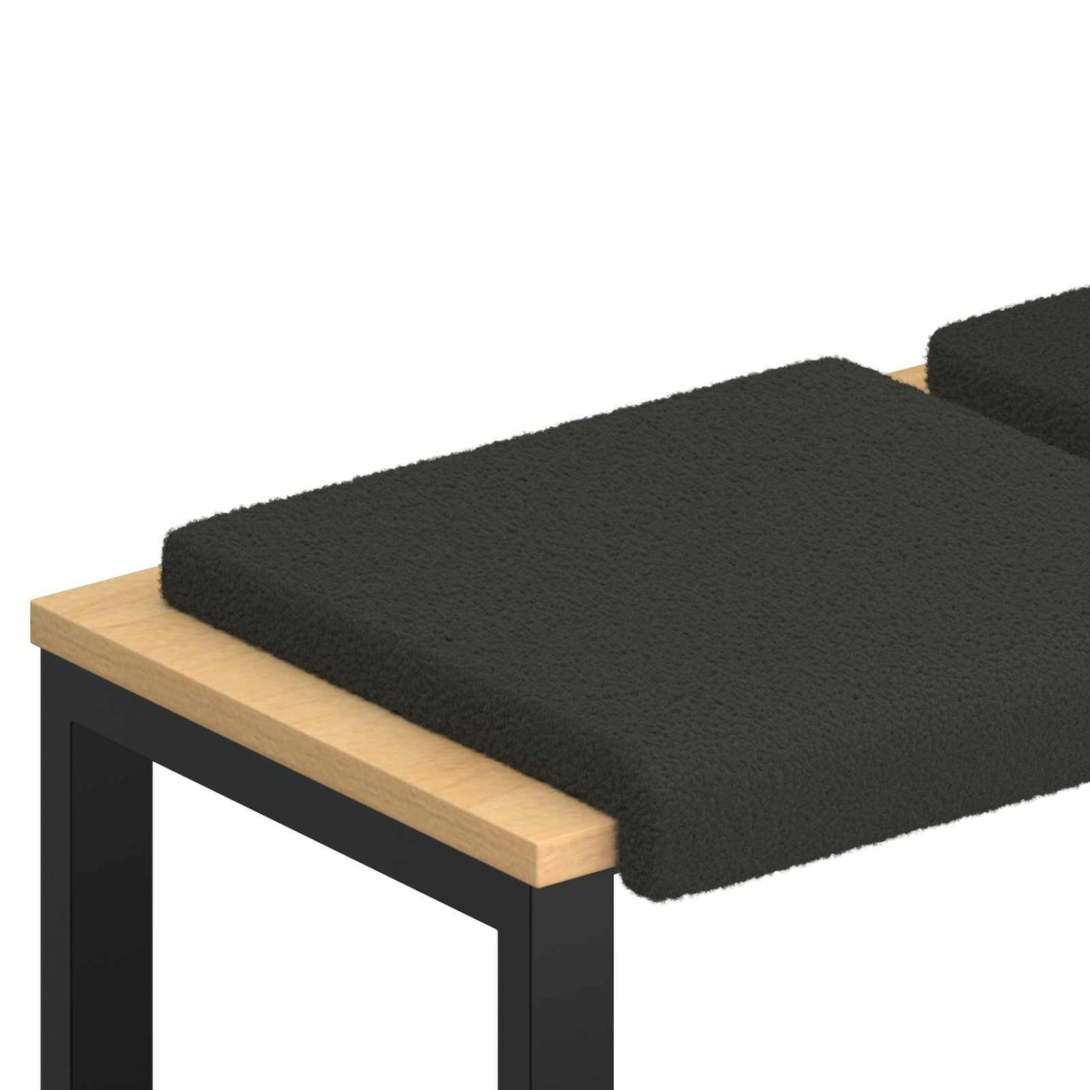 Bänk kudde 4 st Sherpa tyg Mörkgrå Djup 35 cm