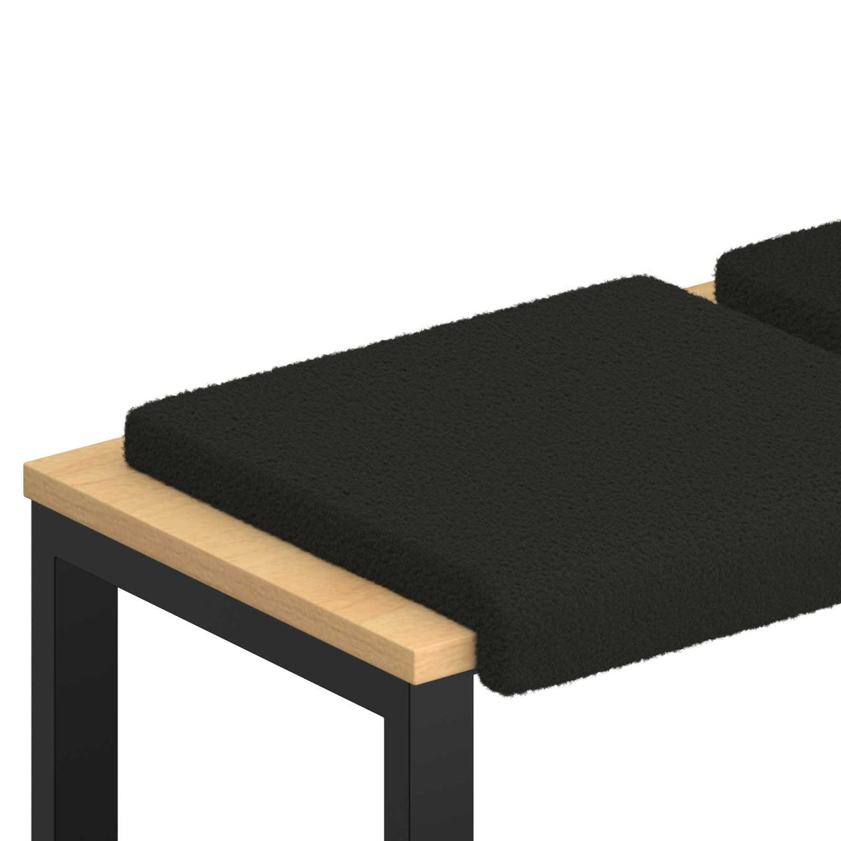 Bänk kudde 4 st Sherpa tyg Svart Djup 35 cm