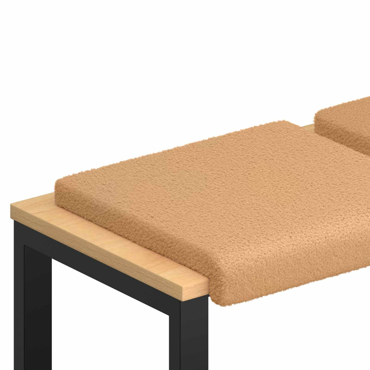Bänk kudde 4 st Sherpa tyg Beige Djup 35 cm