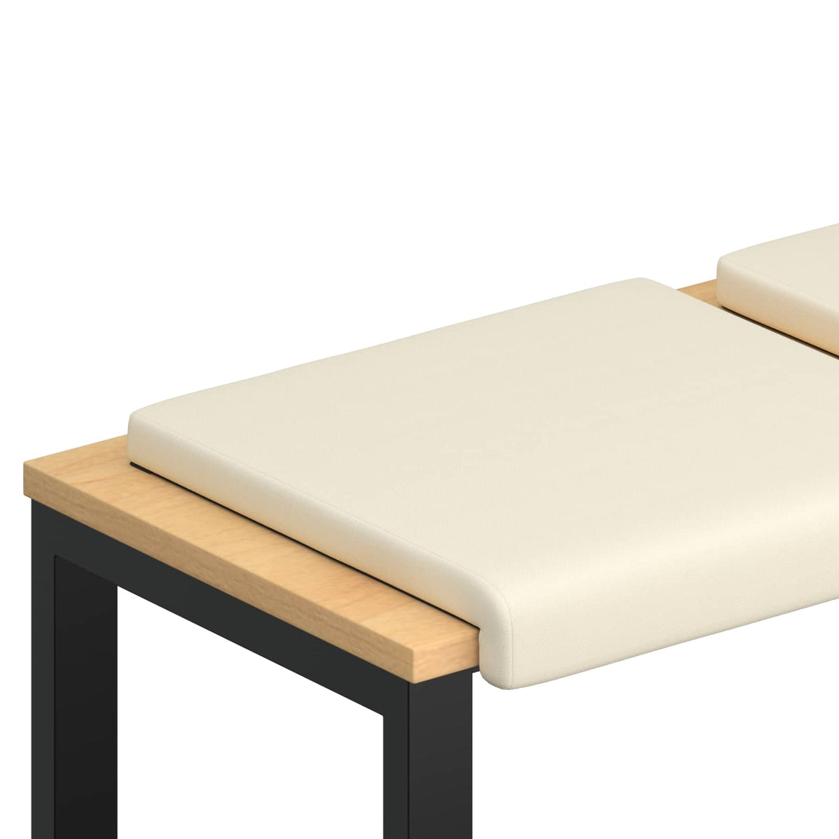 Bänk kudde 4 st Texturerad Sammet Gräddvit Djup 35 cm