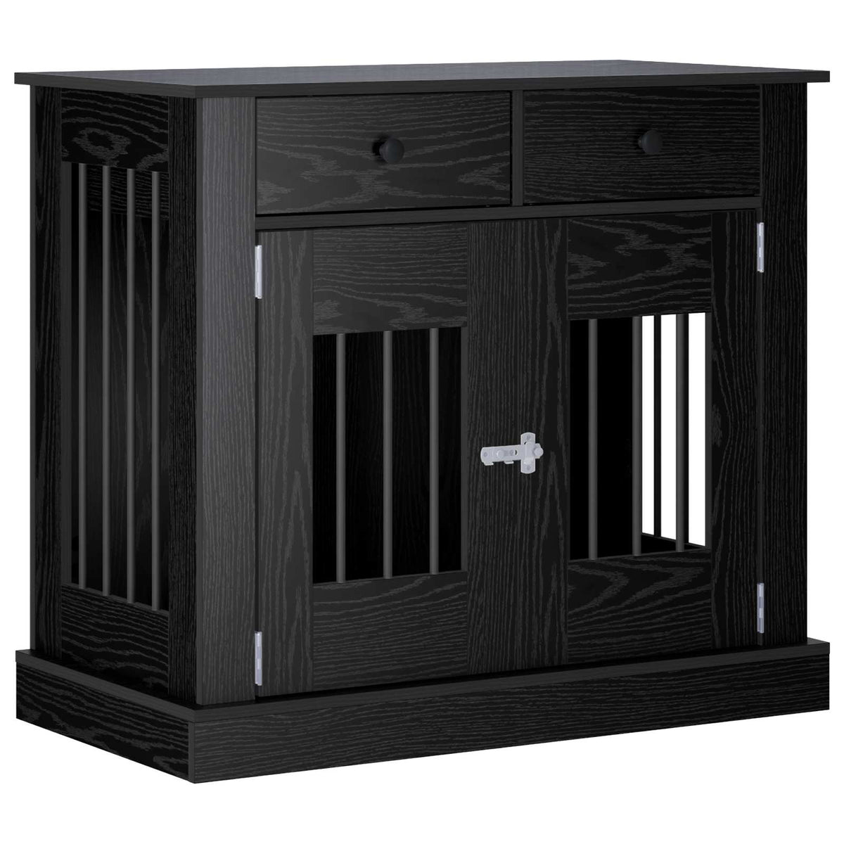 Hundbur möbel Svart ek 90 x 47,5 x 80 cm Konstruerat trä