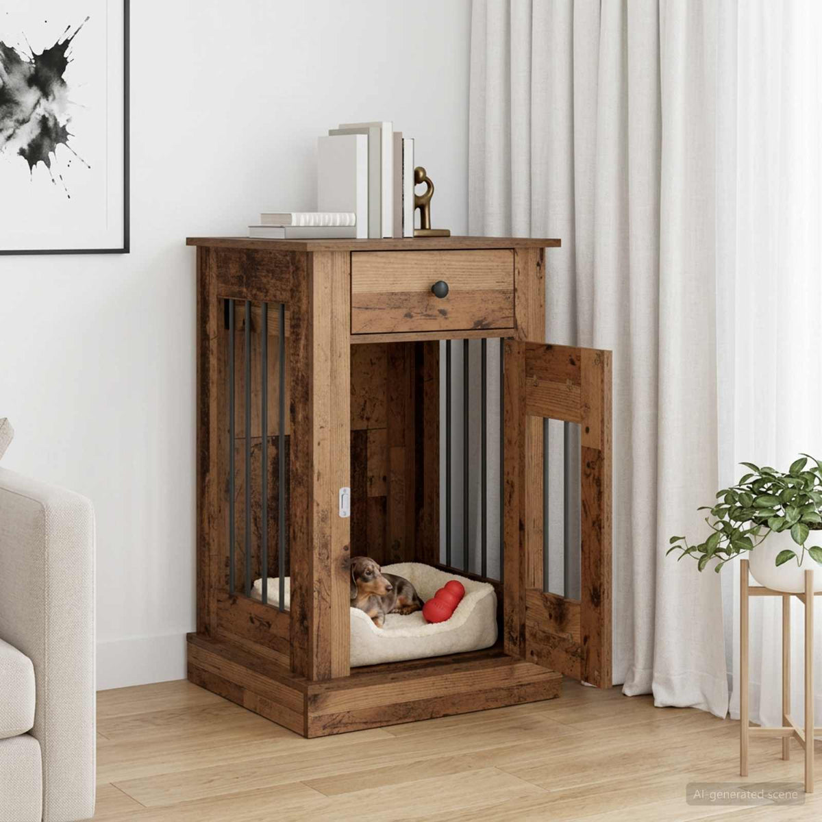Hundbur möbel Gammalt trä 50 x 47,5 x 80 cm Konstruerat trä