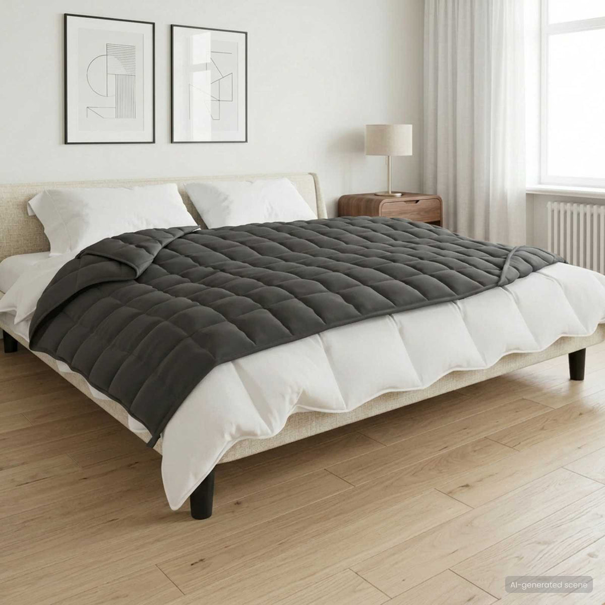 Viktad Filt Antracit 155 x 220 cm 7 kg 100% Bomull 205T