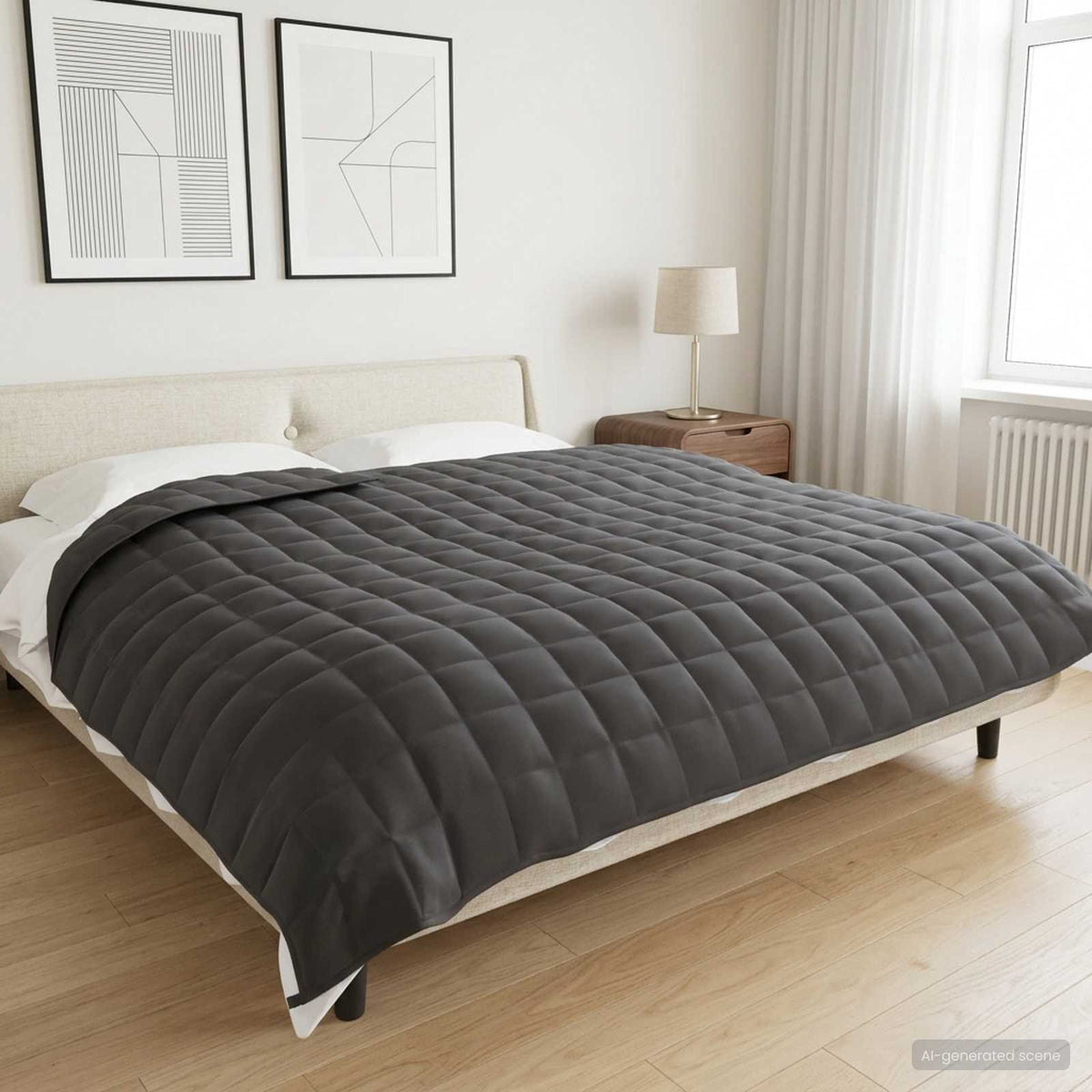Viktad Filt Antracit 220 x 235 cm 11 kg 100% Bomull 205T