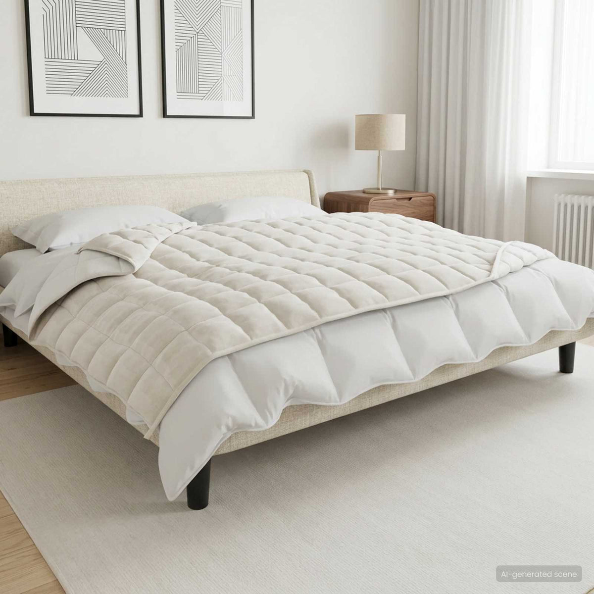 Viktad Filt Vit 155 x 220 cm 11 kg 100% Bomull 205T