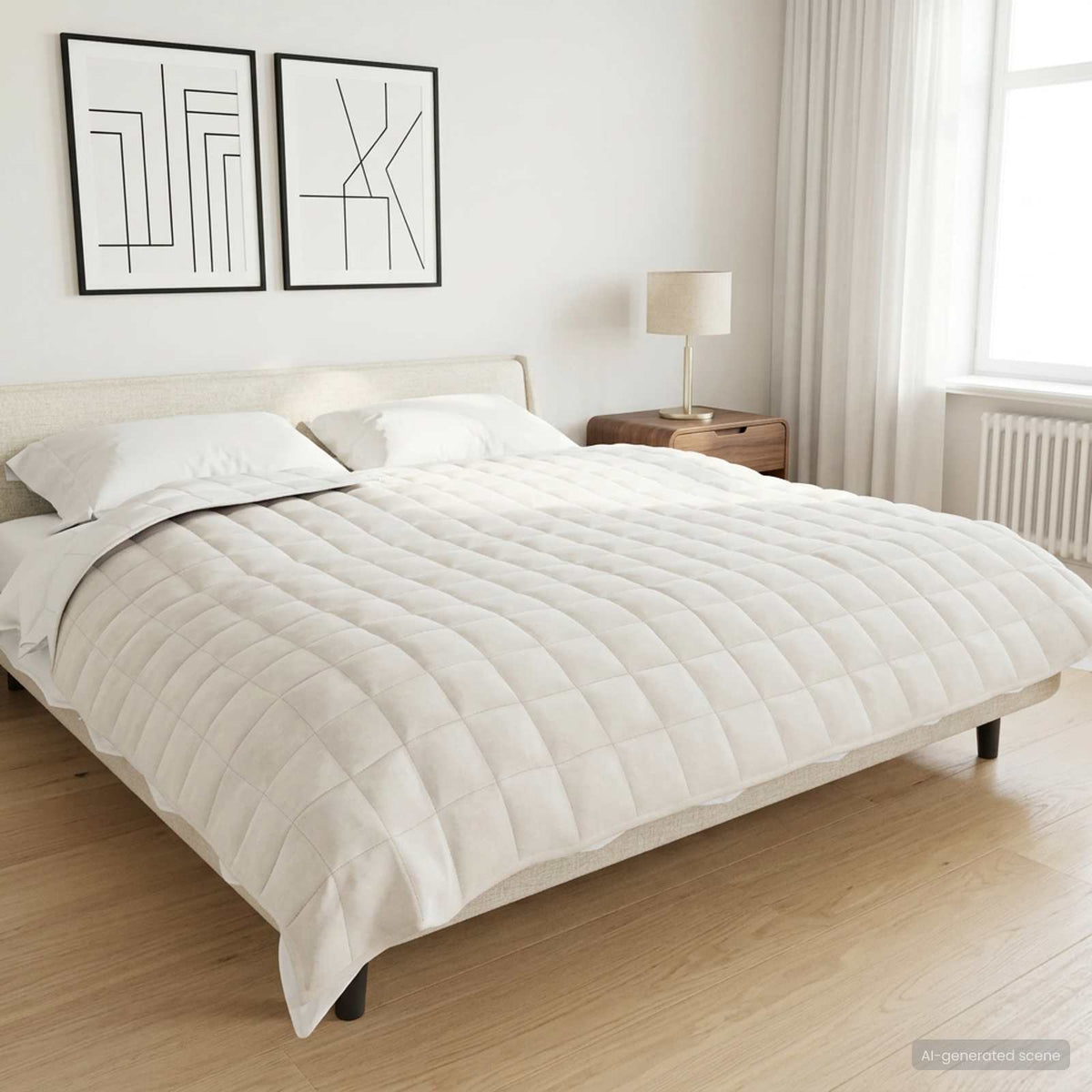 Viktad Filt Vit 200 x 200 cm 13 kg 100% Bomull 205T