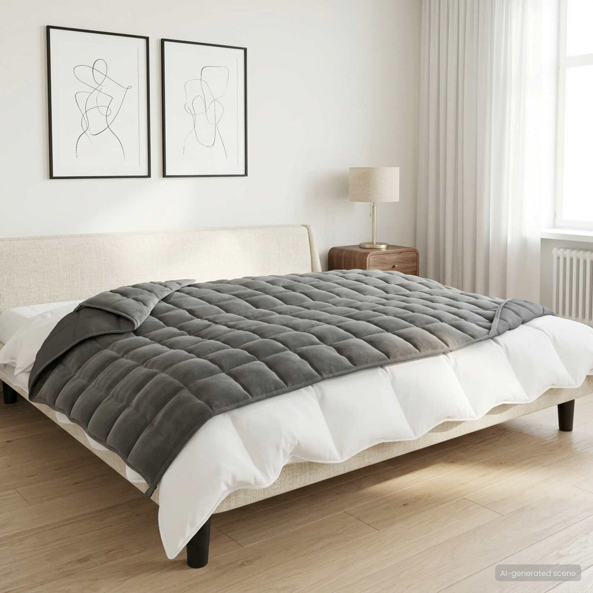 Viktad Filt Antracit 120 x 180 cm 5 kg 100% Bomull 205T