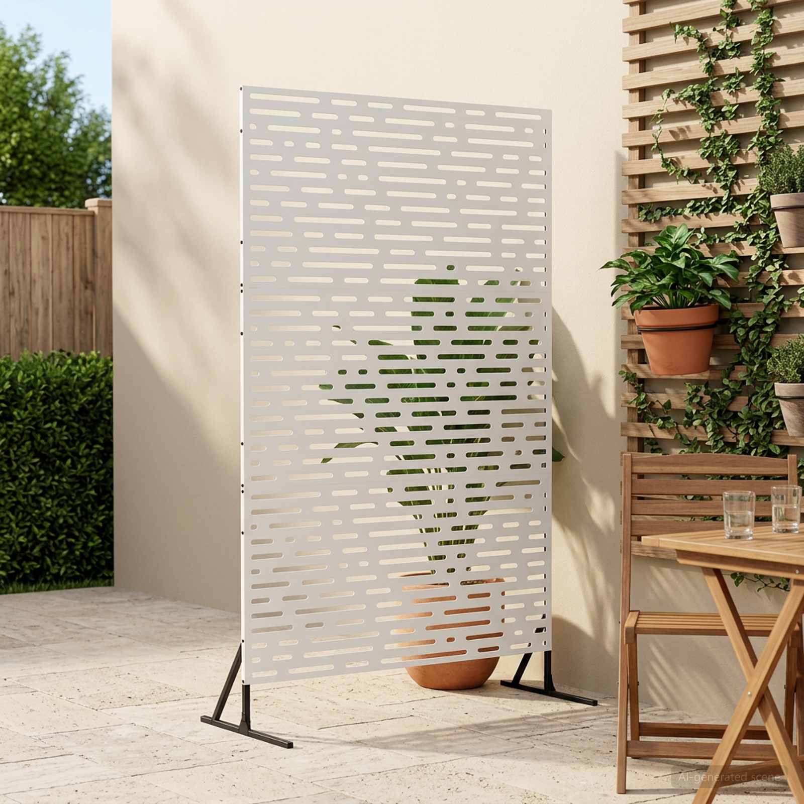 Avskärmningsskärm 100 x 50 x 180 cm Stål Vit