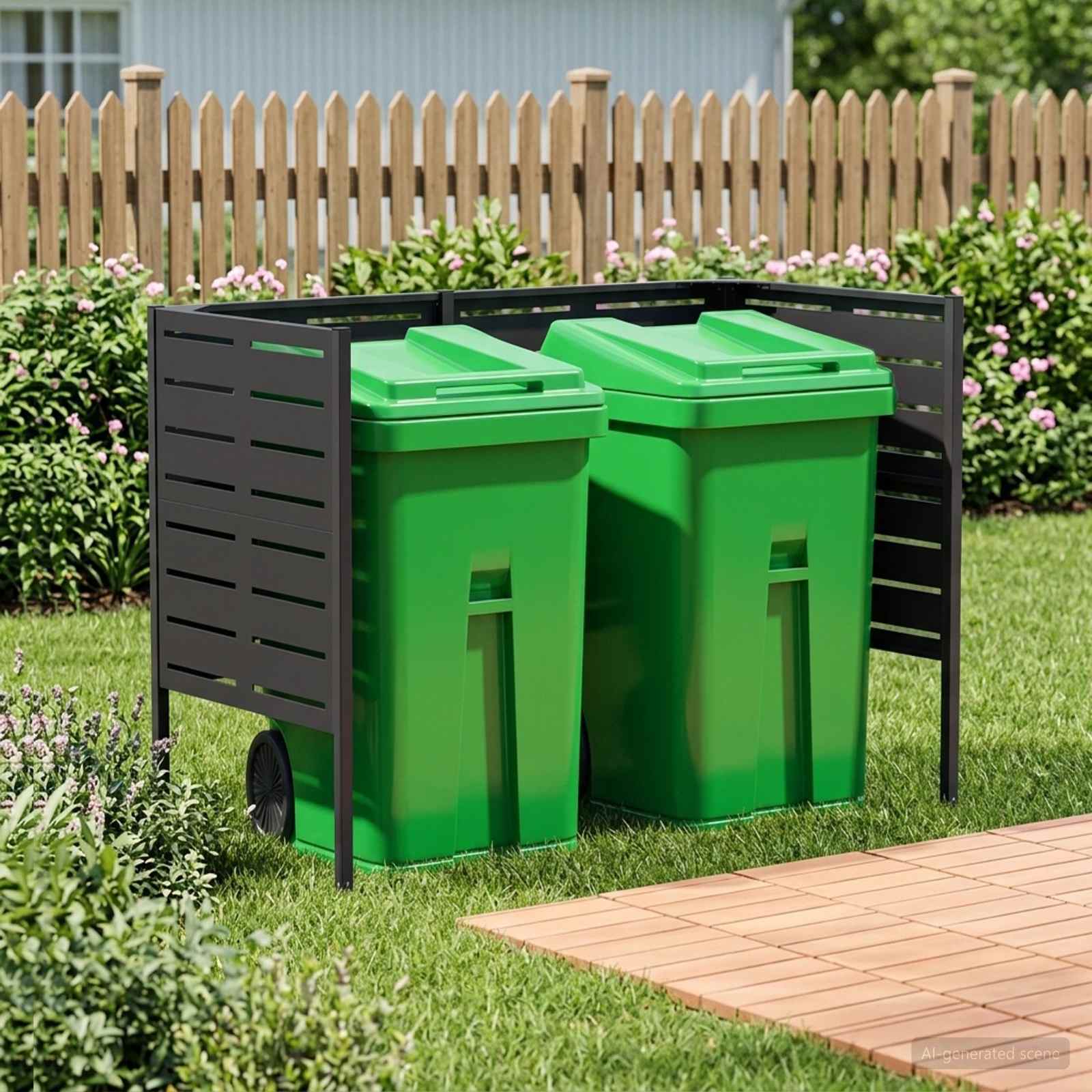 Soptunneskärm 167 x 85 x 113 cm Stål Svart