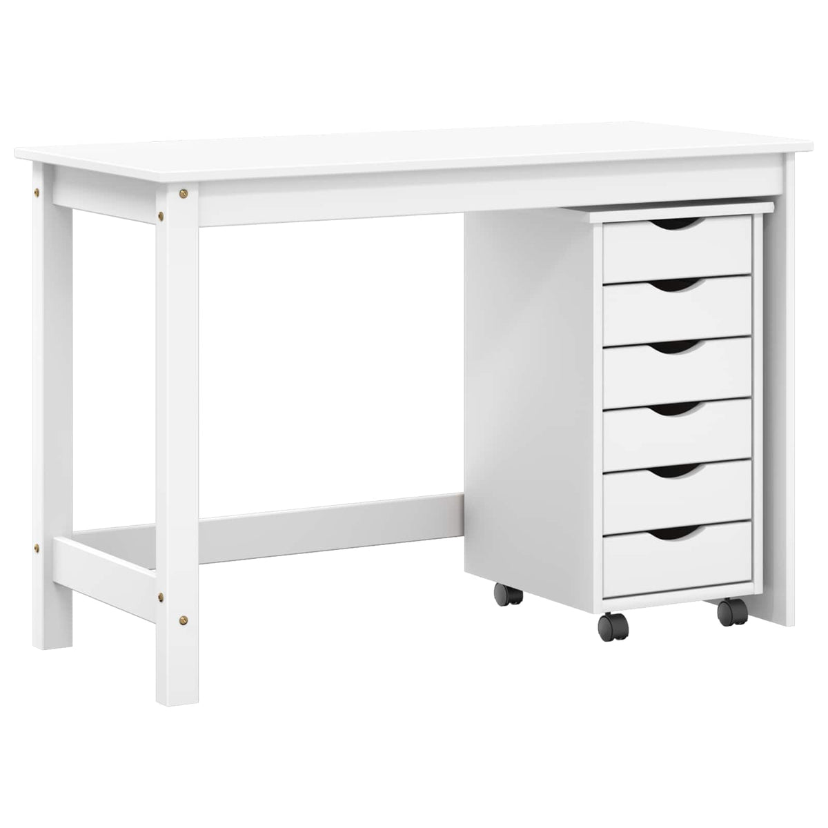 Skrivbord och rullskåpsset MOSS 2 st Vit