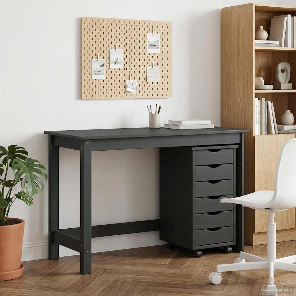 Skrivbord och rullskåpsset MOSS 2 st Grå