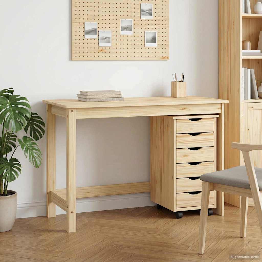 Skrivbord och rullskåpsset MOSS 2 st Brun