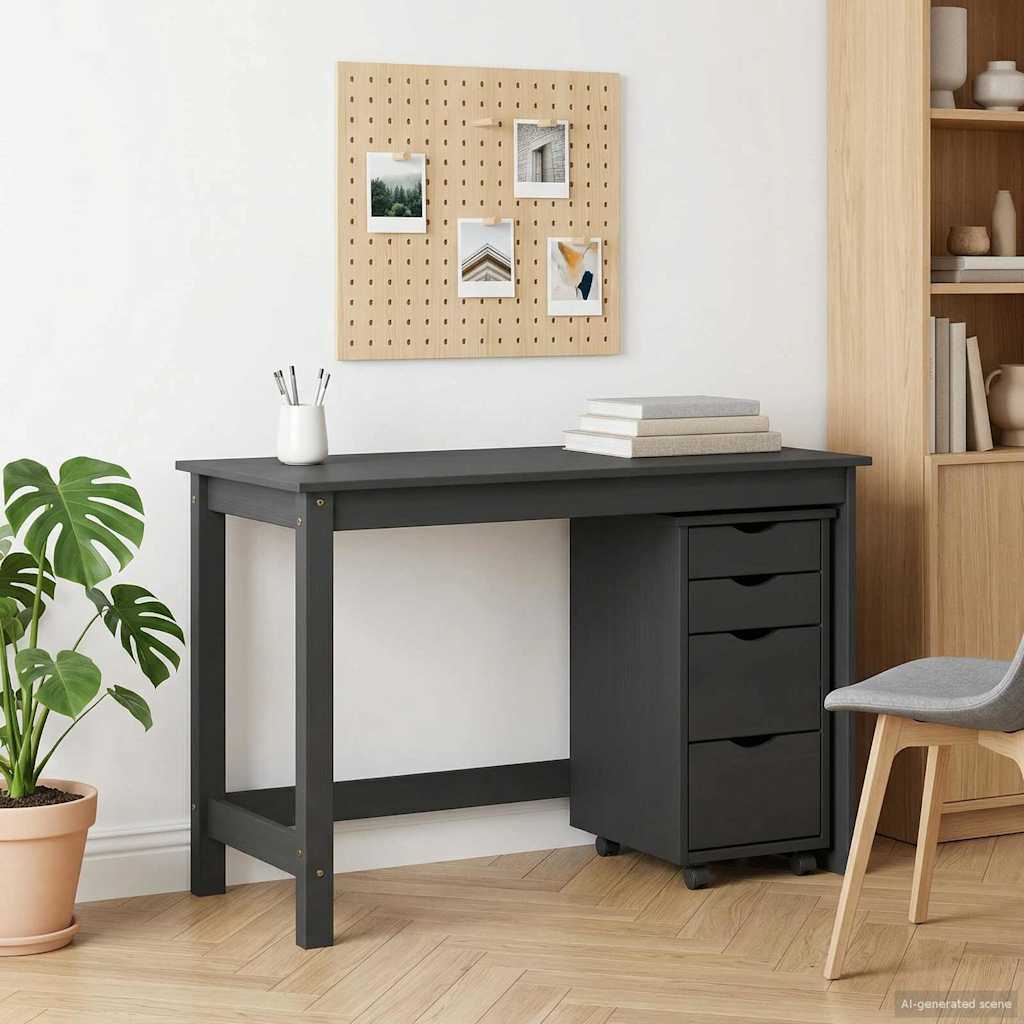 Skrivbord och rullskåpsset MOSS 2 st Grå