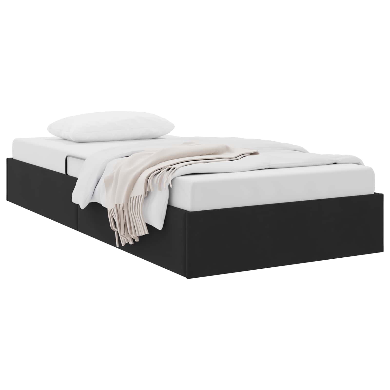 Ottoman Sängram med lagring Svart 90 x 200 cm Sammet