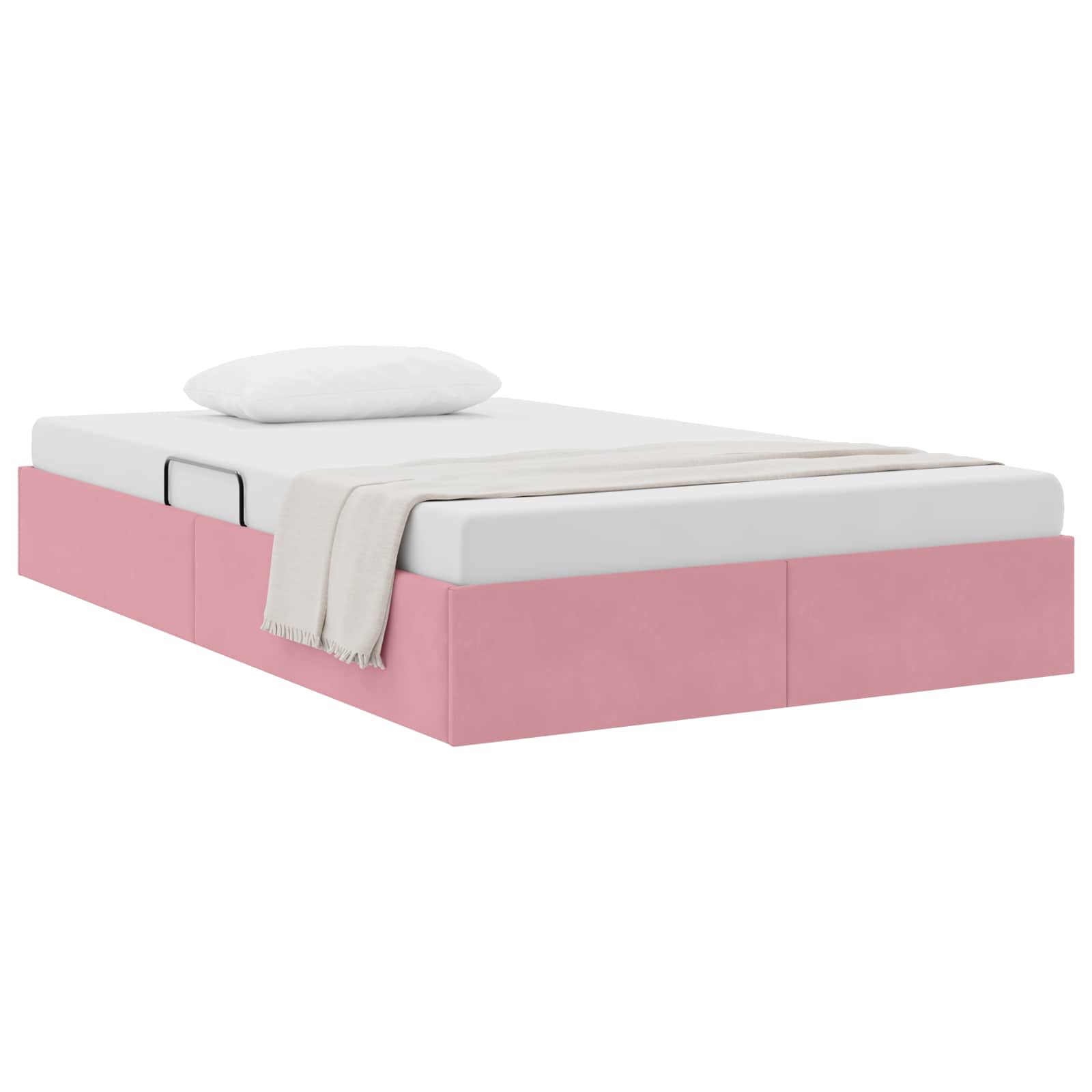 Ottoman Sängram med lagring Rosa 120 x 200 cm Sammet