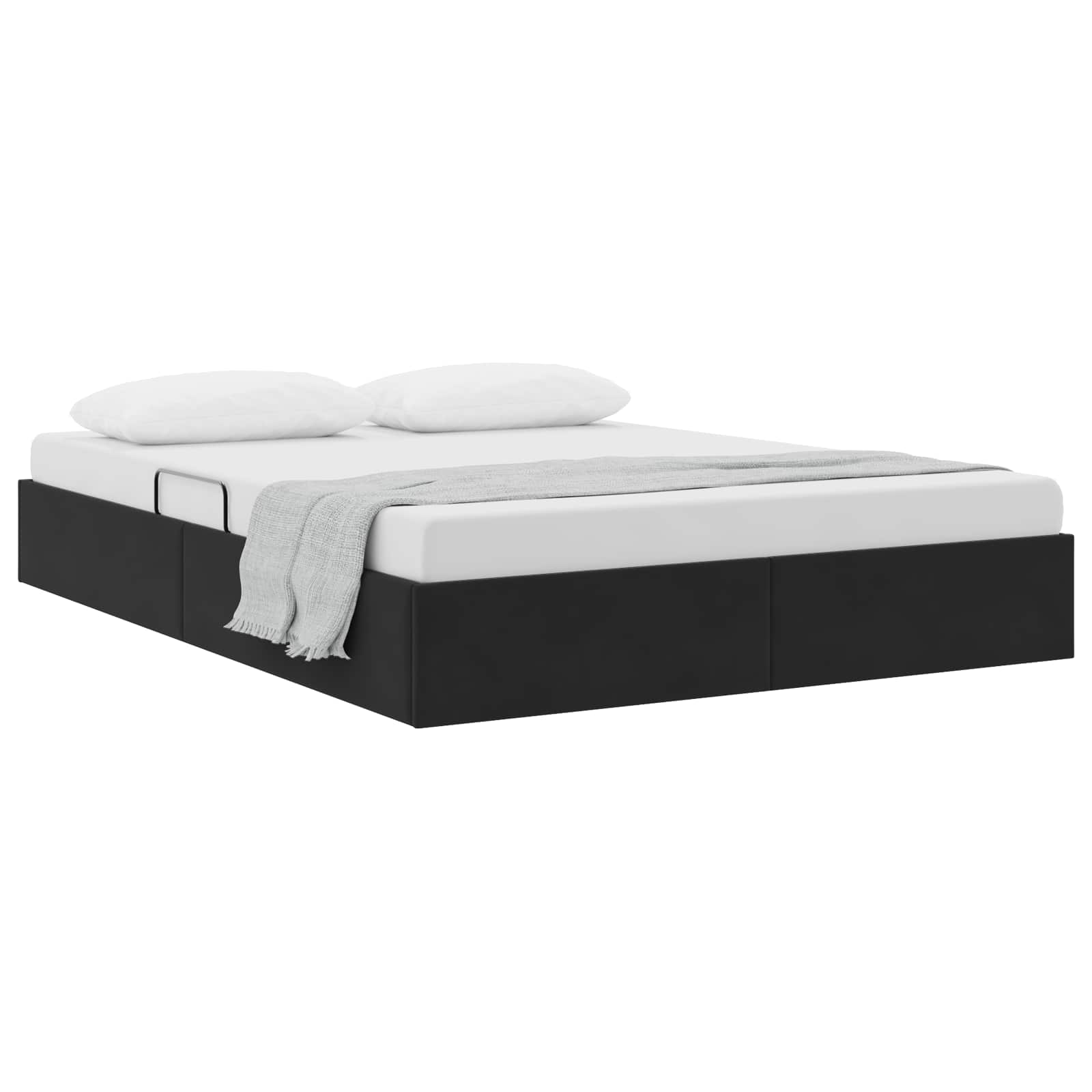 Ottoman Sängram med lagring Svart 140 x 190 cm Sammet